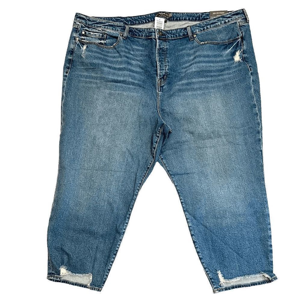 Torrid Feel The Fit Size 30 R High Rise Straight Button Fly Factory Distressed